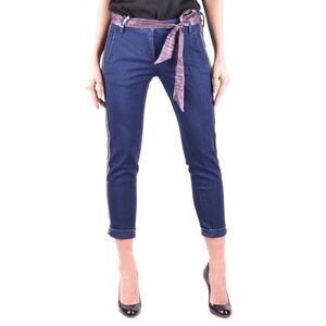 Jacob Cohen Denim Cropped Pants Tie Belt Women blue Jeans